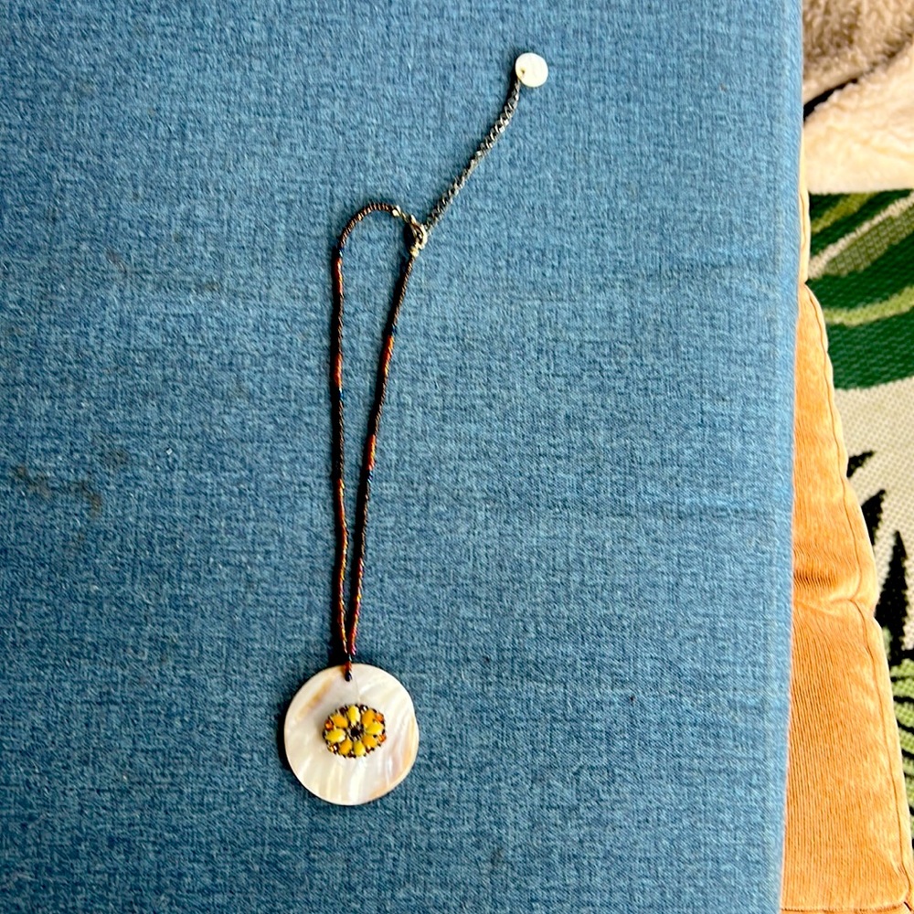 Beaded Rhinestone Flower Necklace